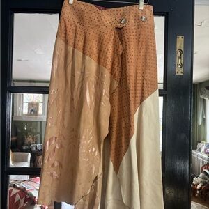 Vintage artisan suede/leather skirt set dead stock